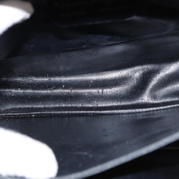 Salvatore Ferragamo Gancini Hand Bag Leather Black Gold Auth 153902 - Picture 11 of 16